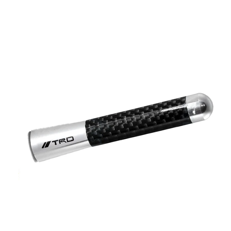 4.7" Silver Carbon Fiber TRD Car Aerial Radio Antenna with Screws - Image 2