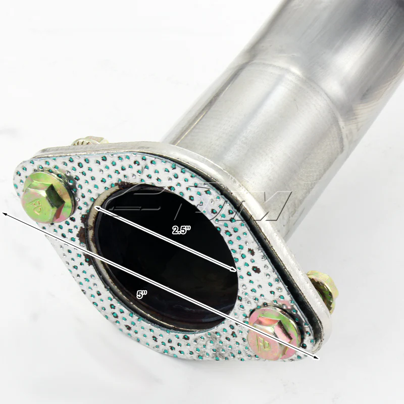 4" Rainbow Tip Muffler Stainless Steel Catback Exhaust System For 2001 2002 2003 2004 2005 Honda Civic EX 2DR / 4DR 1.7L - Image 3