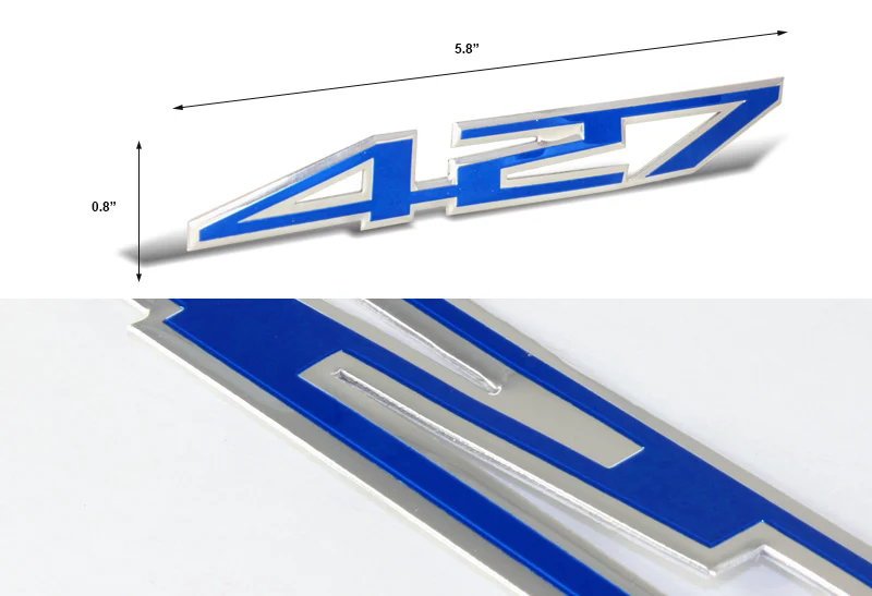 427 Aluminum Sticker Decal Emblem Badge Bumper / Trunk / Hood / Engine -Blue - Image 2