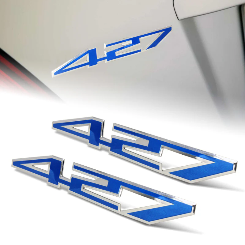 427 Aluminum Sticker Decal Emblem Badge Bumper / Trunk / Hood / Engine -Blue - Image 3