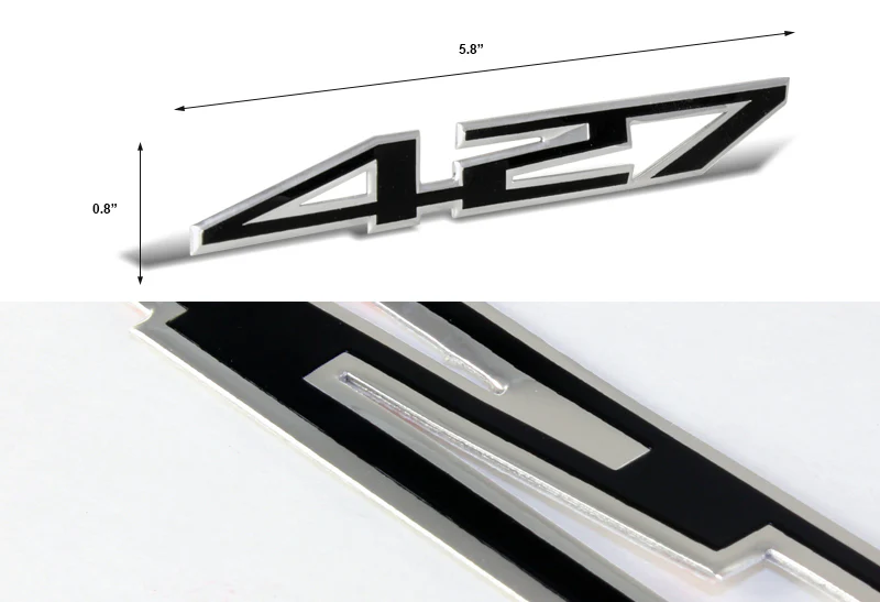 427 Aluminum Sticker Decal Emblem Badge Bumper / Trunk / Hood / Engine -Black - Image 2