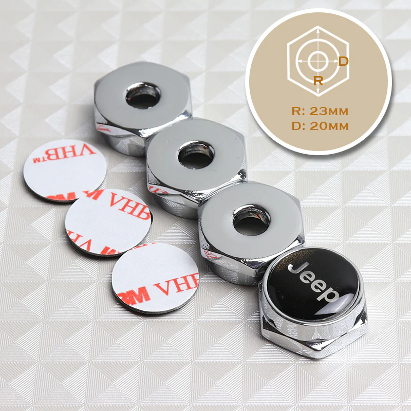 4Pc For JEEP Metal Car License Plate Frame Screw Bolt Cap Cover Screw Bolts Nuts - Image 5
