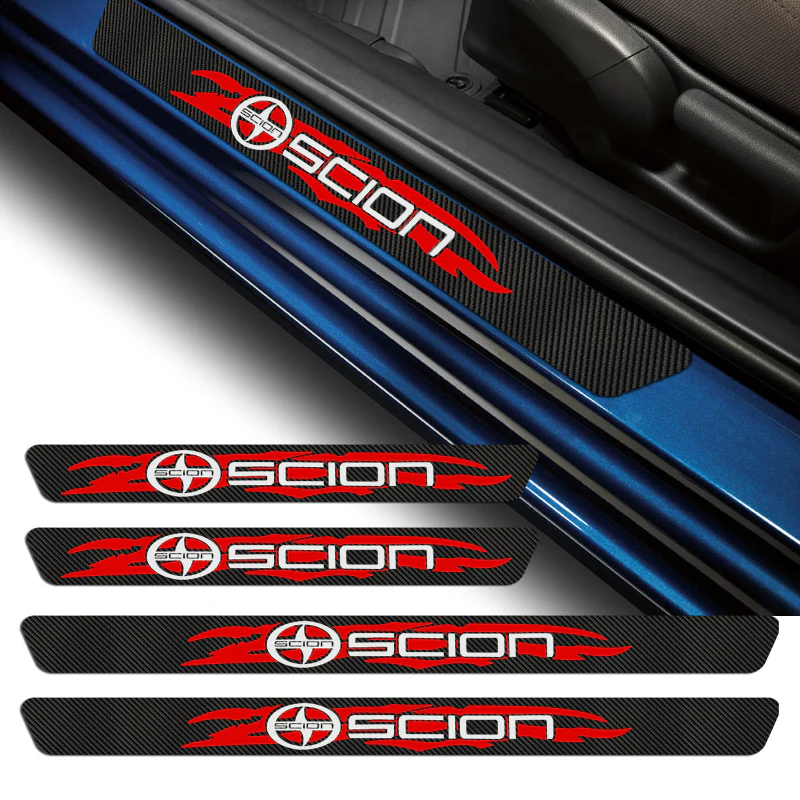 4PCS Set Carbon Fiber Car Door Scuff Sill Cover Panel Step Protector For SCION NEW - Image 5
