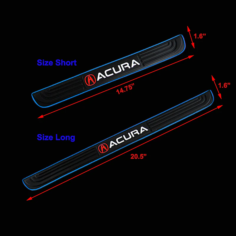 4PCS For Acura Blue Border Rubber Car Door Scuff Sill Cover Panel Step Protector - Image 4