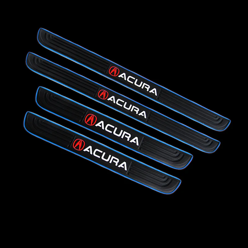 4PCS For Acura Blue Border Rubber Car Door Scuff Sill Cover Panel Step Protector - Image 5