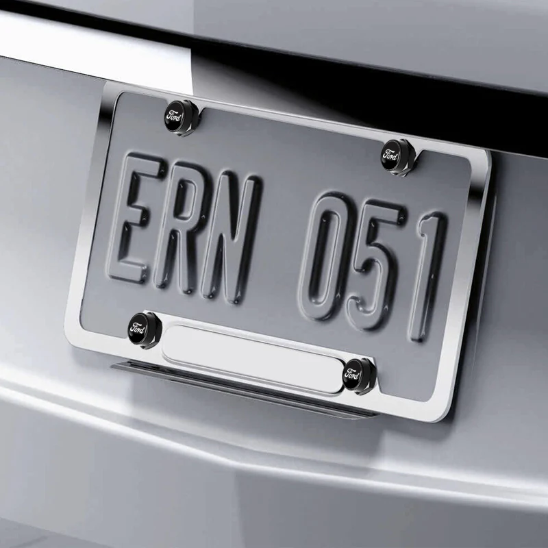 4PCS For FORD Racing Car License Plate Frame Security Screw Bolt Caps Covers Set - Image 4