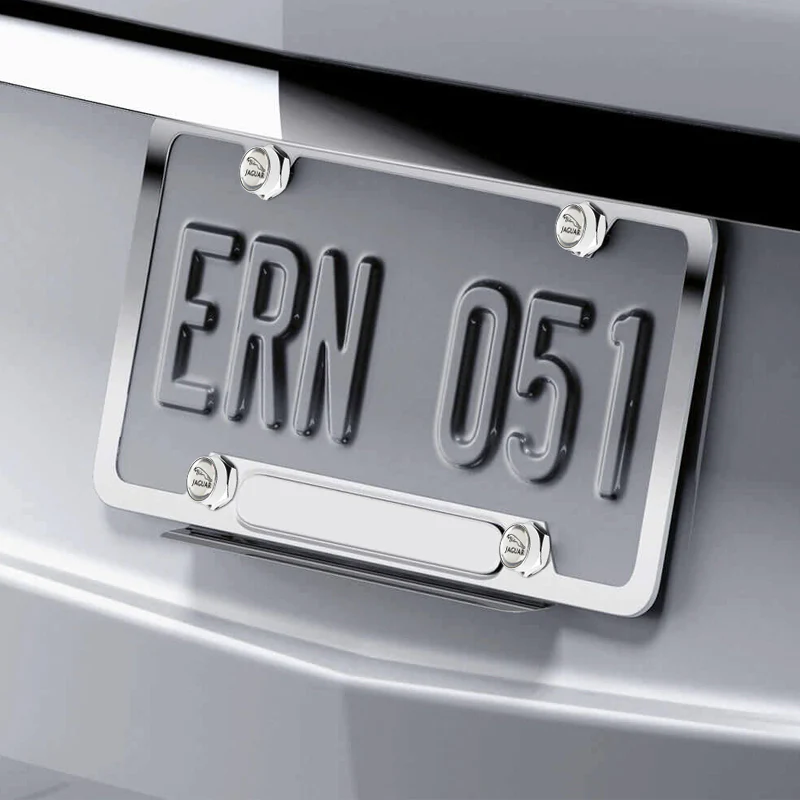 4PCS JAGUAR CHROME Car License Plate Frame Black Screw Bolt Cap Cover Screw Bolt - Image 4
