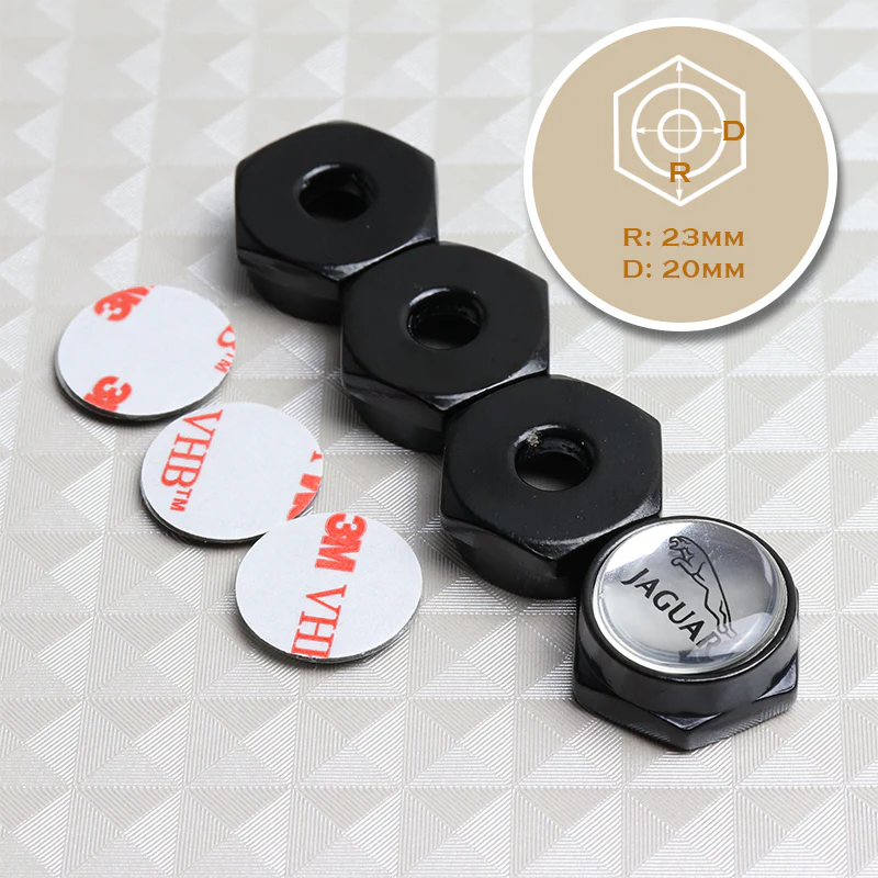 4PCS JAGUAR Racing Car License Plate Frame Black Screw Bolt Cap Cover Screw Bolt - Image 5