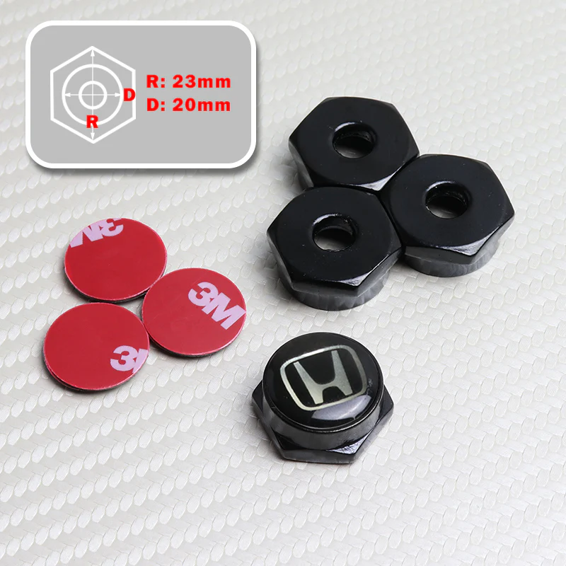 4PCS New Car License Plate Frame Screw Bolt Cap Cover Fit For Honda All Models - Image 4