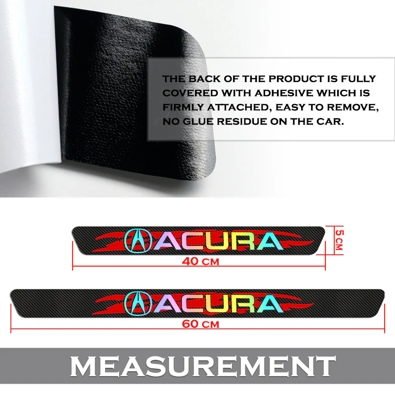 4PCS Set For Acura Carbon Fiber Car Door Scuff Sill Cover Panel Step Protector - Image 3