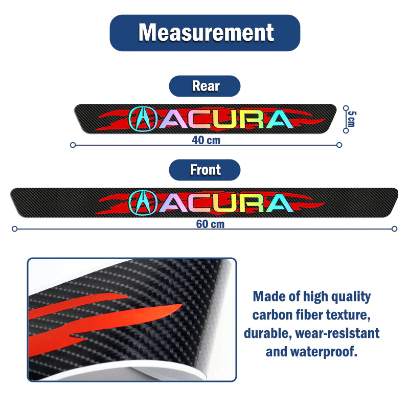 4PCS Set For Acura Carbon Fiber Car Door Scuff Sill Cover Panel Step Protector - Image 4