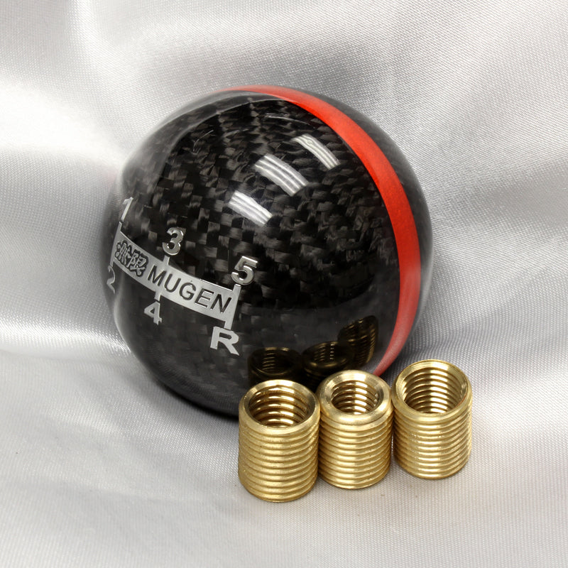 Mugen 5-Speed Carbon Fiber Shift Knob with Red Line - Image 6