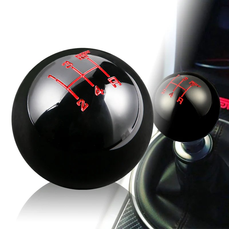 5 Speed Fuckin' Fast Round Ball BLACK Gear Shift Knob Lever M8 M10 M12 Thread - Image 2
