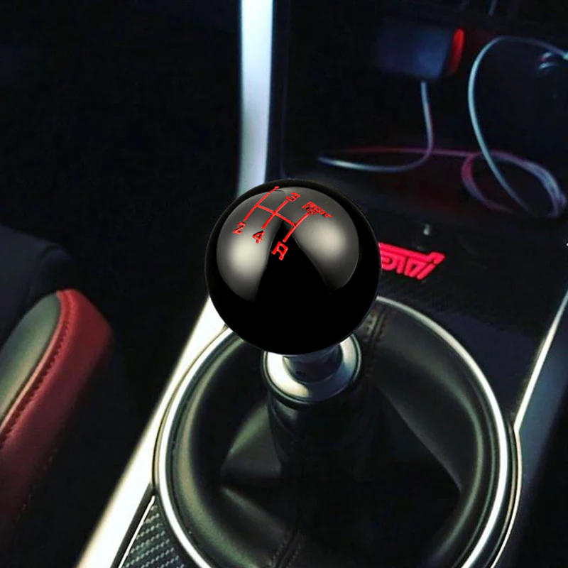 5 Speed Fuckin' Fast Round Ball BLACK Gear Shift Knob Lever M8 M10 M12 Thread - Image 5