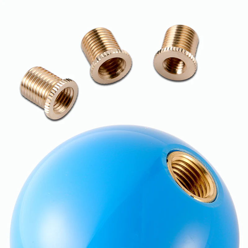 5 Speed Fuckin' Fast Round Ball BLUE Gear Shift Knob Lever M8 M10 M12 Thread - Image 3