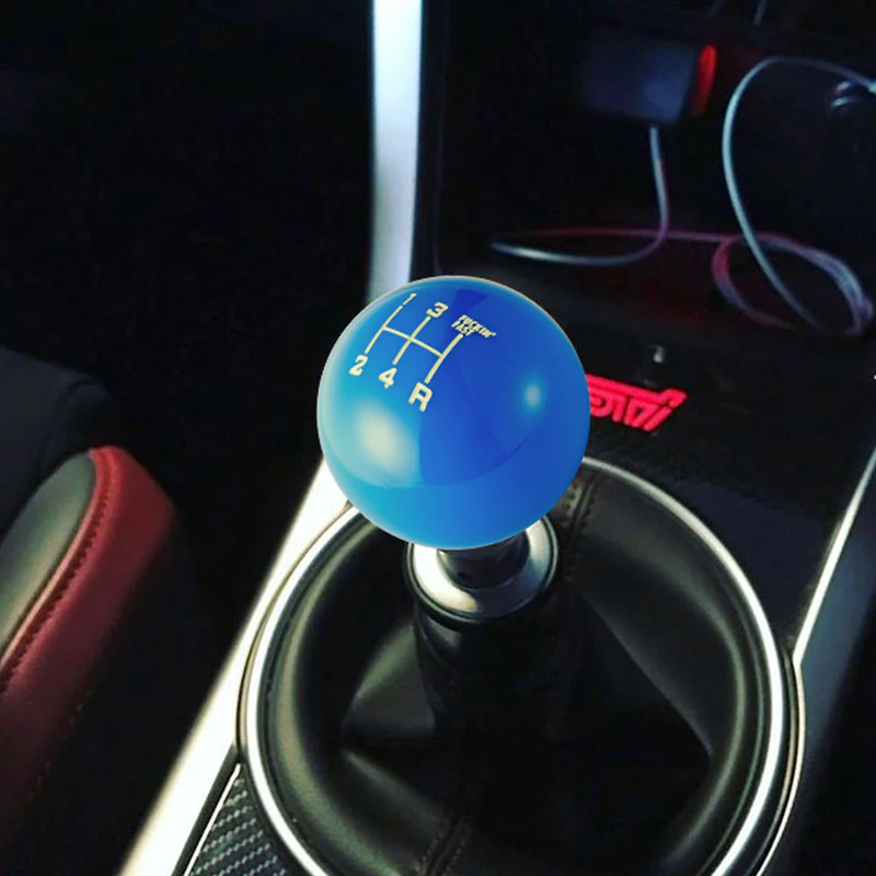 5 Speed Fuckin' Fast Round Ball BLUE Gear Shift Knob Lever M8 M10 M12 Thread - Image 4