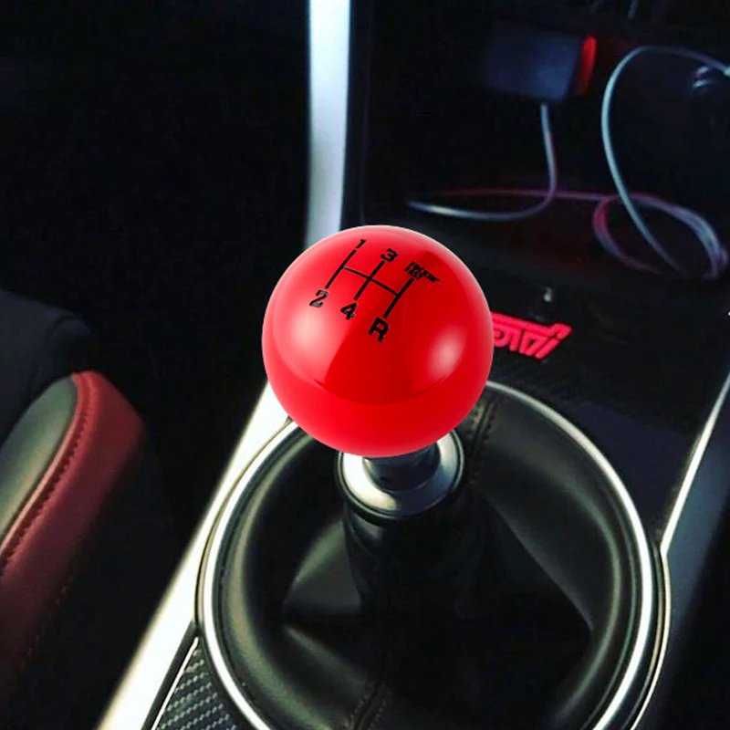 5 Speed Fuckin' Fast Round Ball RED Gear Shift Knob Lever M8 M10 M12 Thread - Image 4