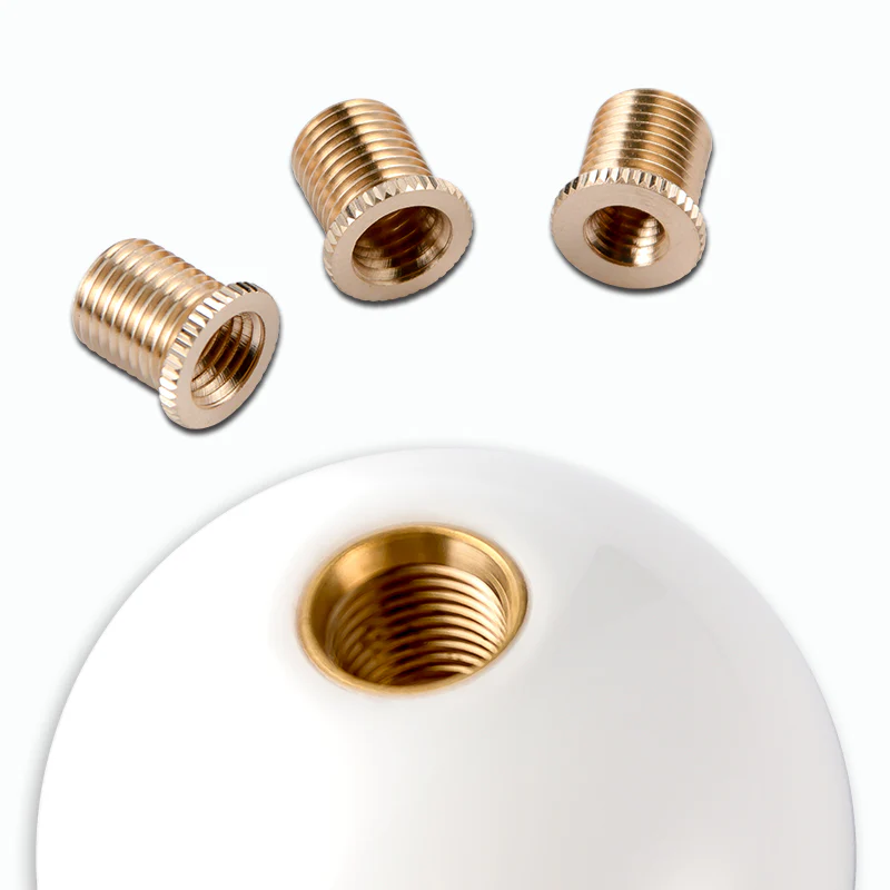 5 Speed Fuckin' Fast Round Ball WHITE Gear Shift Knob Lever M8 M10 M12 Thread - Image 3