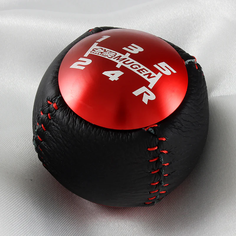 Mugen 5-Speed Red Shift Knob with PVC Leather - Image 2