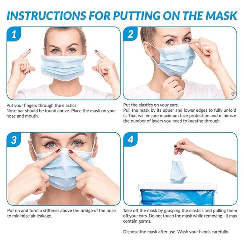 50 PCS Face Mask Non Medical Surgical Disposable 3Ply Earloop Mouth Cover - Orange (with Box) - Image 5