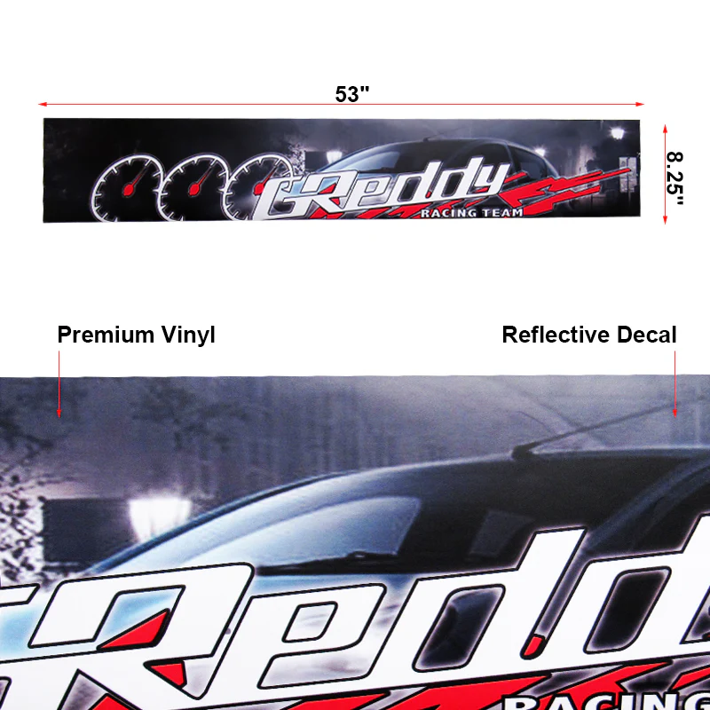 53" GREDDY Racing Windshield Non-Fading Vinyl Banner Decal sticker GTR WRX RSX FRS - Image 2