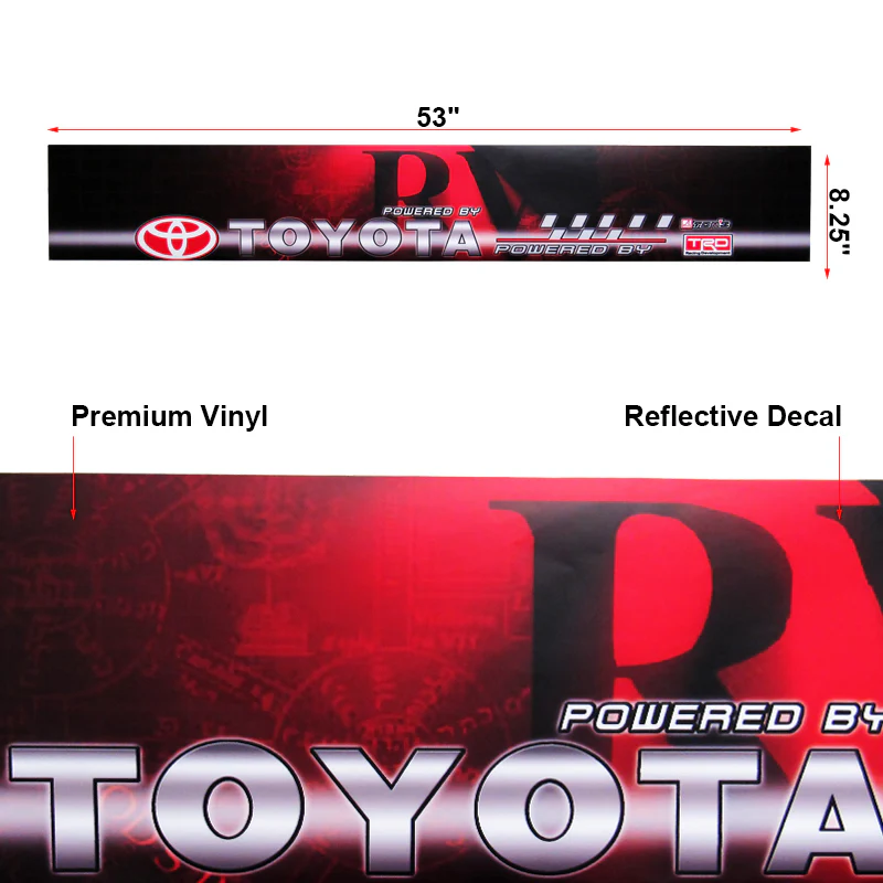 53" Windshield UV-Resistant Vinyl Banner For TOYOTA JDM TRD Racing Decal Sticker - Image 2