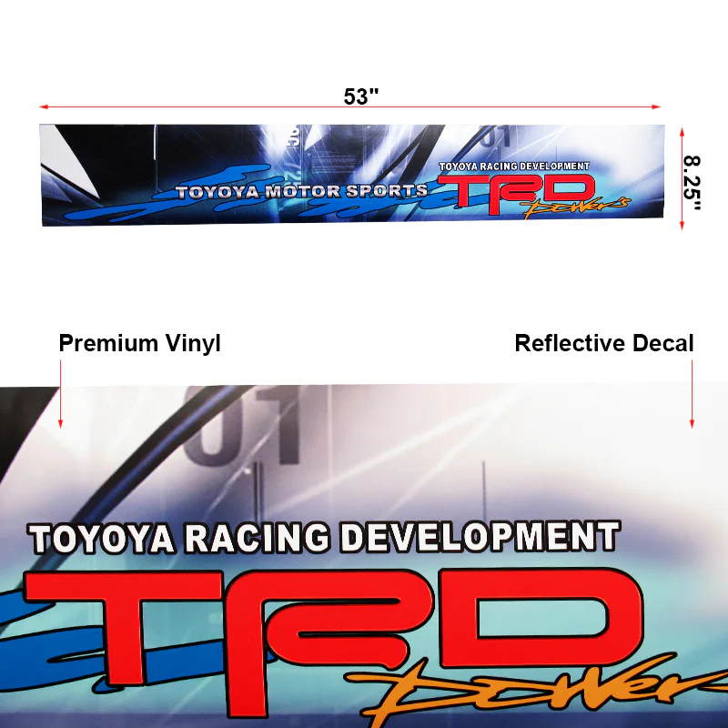 53" Windshield UV-Resistant Vinyl Banner For TOYOTA JDM TRD Racing Power Decal Sticker - Image 2