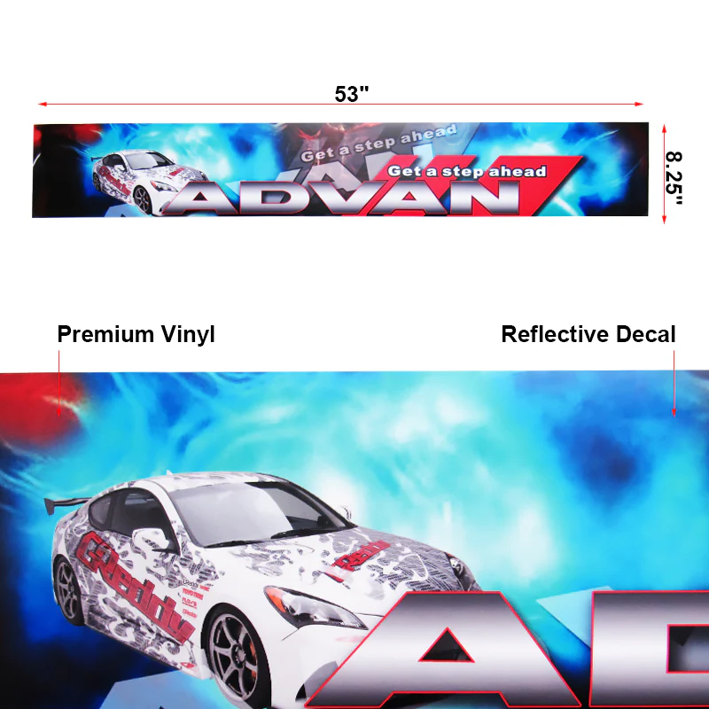 53" x 8 For ADVAN Windshield Non-Fading Vinyl Banner Decal sticker GTR WRX RSX FRS - Image 2