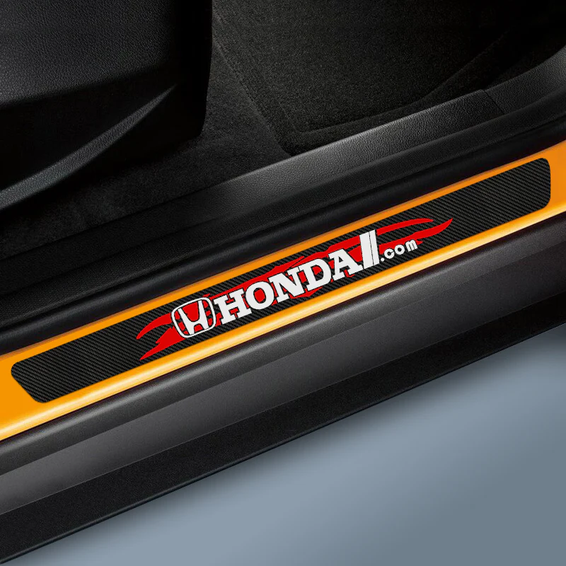 5D Carbon Fiber Texture Honda Car Door Scuff Sill Cover Panel Step Protector New 4PCS Set - Image 5