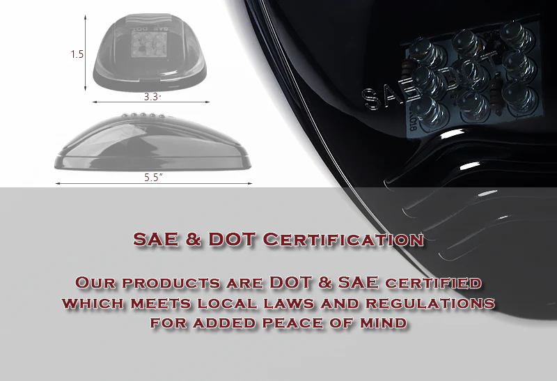 5pcs Amber Lens LED Cab Roof Running Lights For Trucks & SUVs –Amber Strobe Warning - Image 3