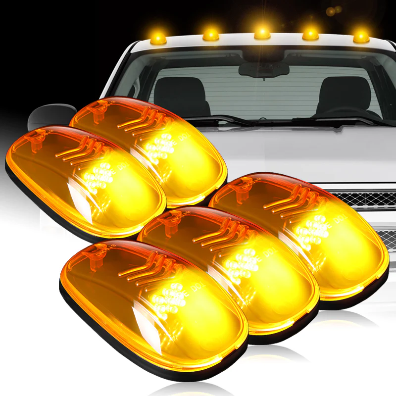 5pcs Amber Lens LED Cab Roof Running Lights For Trucks & SUVs –White Strobe Warning - Image 6