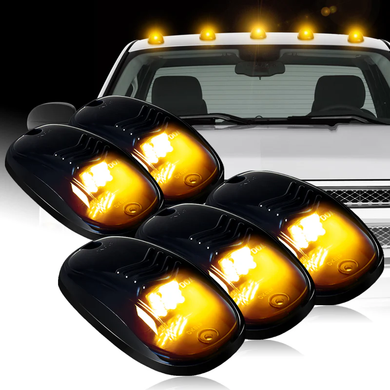 5pcs Smoke Lens LED Cab Roof Running Lights For Trucks & SUVs –Amber Strobe Warning - Image 6