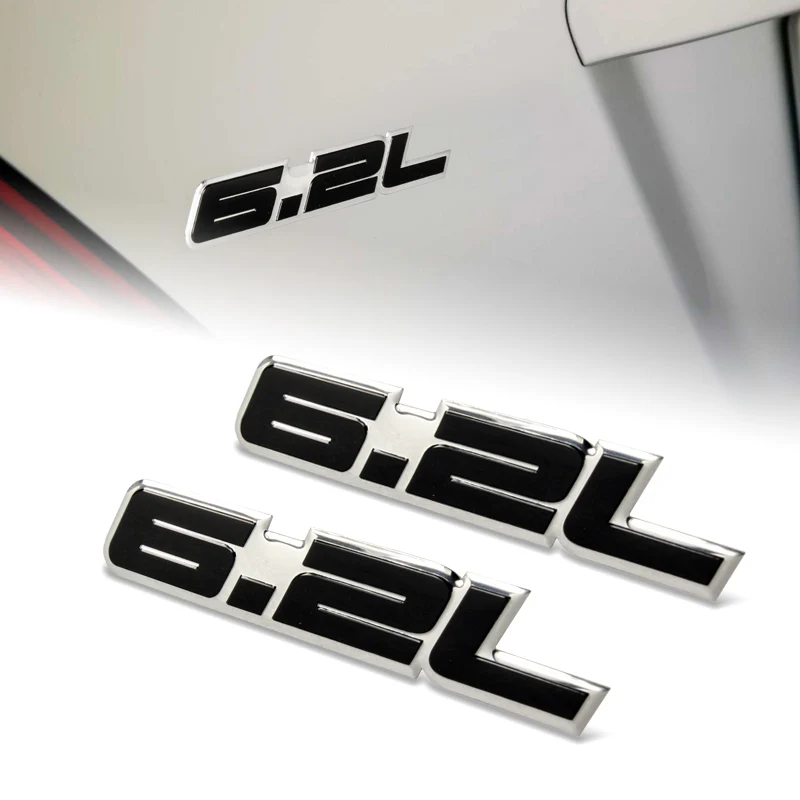 6.2L Aluminum Sticker Decal Emblem Badge Bumper / Trunk / Hood / Engine -Black - Image 3