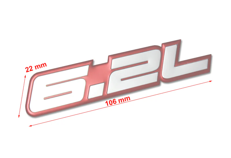 6.2L Aluminum Sticker Decal Emblem Badge Bumper / Trunk / Hood / Engine -Silver - Image 2