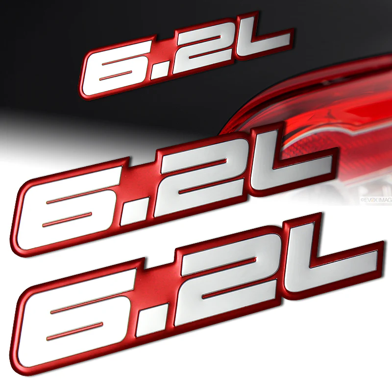 6.2L Aluminum Sticker Decal Emblem Badge Bumper / Trunk / Hood / Engine -Silver - Image 3