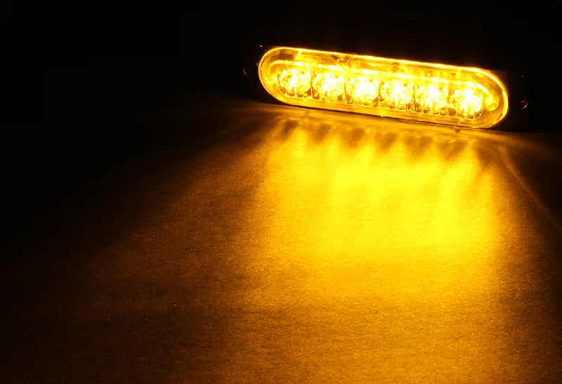 6-LED Amber Emergency Beacon Car Truck Warning Hazard Strobe Light – Universal Fit - Image 2