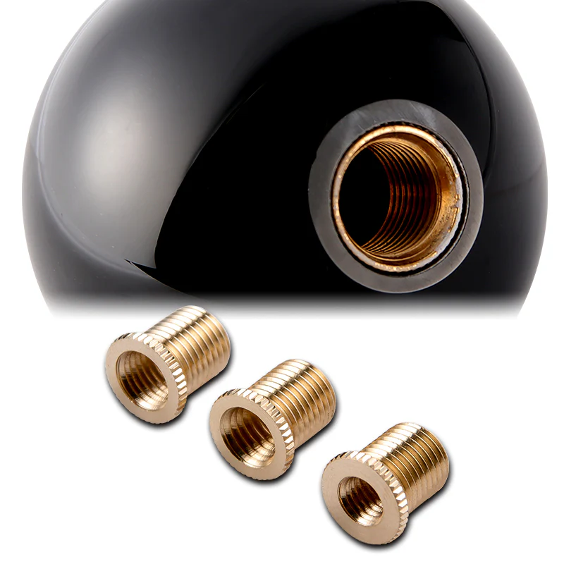 6 Speed Fuckin' Fast Round Ball BLACK Gear Shift Knob Lever M8 M10 M12 Thread - Image 3