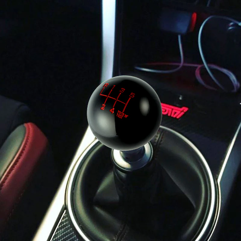 6 Speed Fuckin' Fast Round Ball BLACK Gear Shift Knob Lever M8 M10 M12 Thread - Image 4