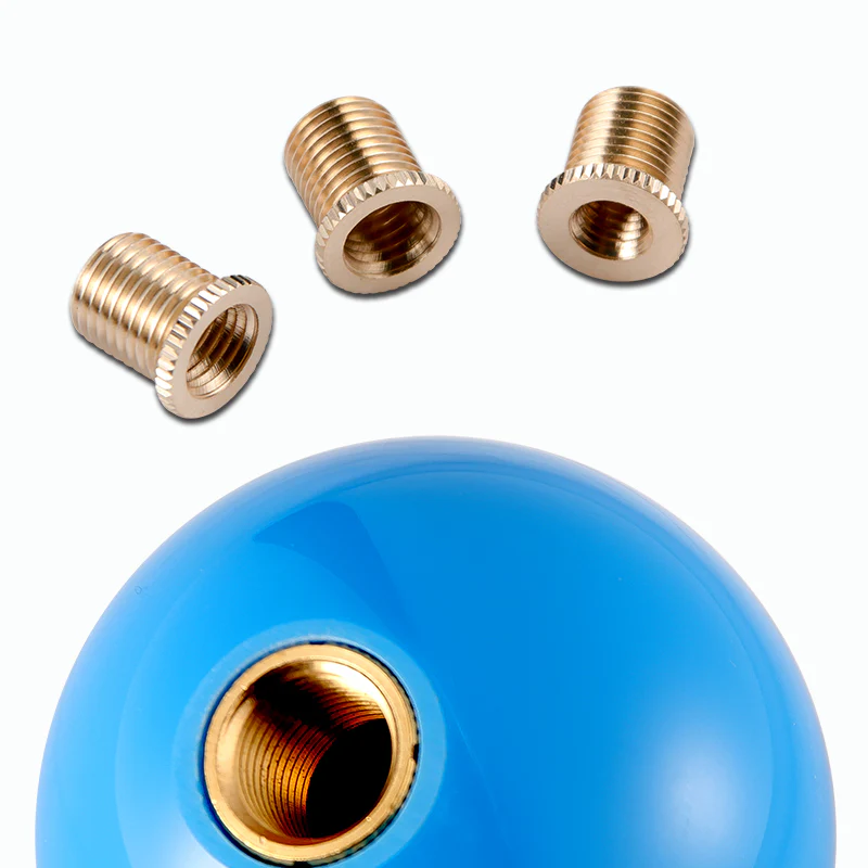 6 Speed Fuckin' Fast Round Ball BLUE Gear Shift Knob Lever M8 M10 M12 Thread - Image 3