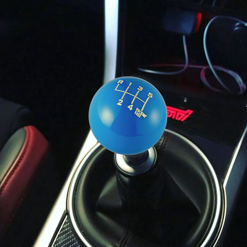 6 Speed Fuckin' Fast Round Ball BLUE Gear Shift Knob Lever M8 M10 M12 Thread - Image 7
