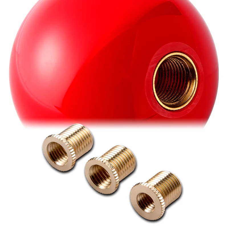 6 Speed Fuckin' Fast Round Ball Red Gear Shift Knob Lever M8 M10 M12 Thread - Image 4