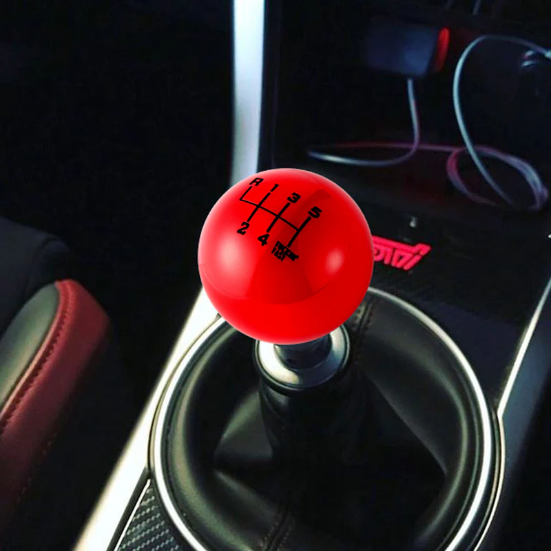 6 Speed Fuckin' Fast Round Ball Red Gear Shift Knob Lever M8 M10 M12 Thread - Image 5