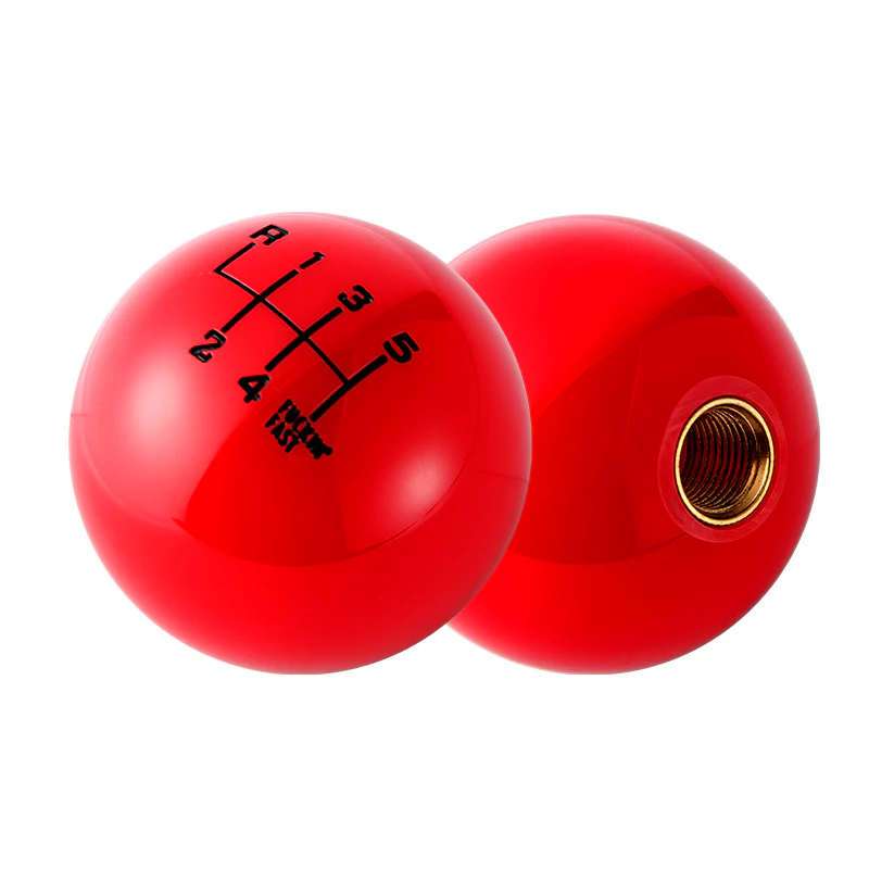 6 Speed Fuckin' Fast Round Ball Red Gear Shift Knob Lever M8 M10 M12 Thread - Image 6
