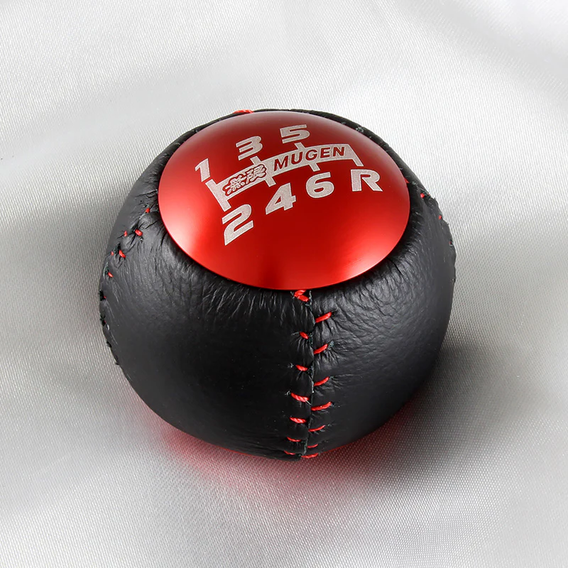 Mugen 6-Speed Red Shift Knob with PVC Leather - Image 2