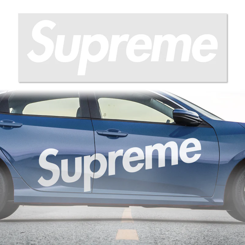 62" x 13" Supreme3M Racing White Car Truck Side Body Vinyl Graphics Decal Sticker - Image 2