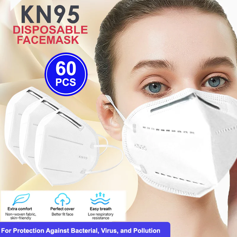 80 PCS KN95 Face Mask 5 Layers Disposable Protective Respirator Mouth Non Medical Cover (New with Box) - Image 2