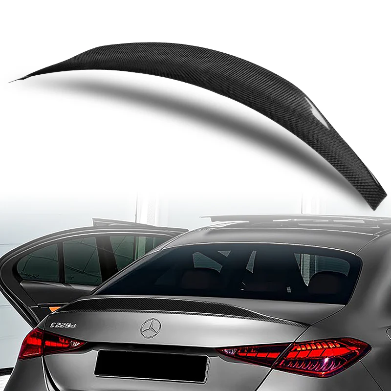 A-Style Rear Trunk Lip Duckbill Spoiler Wing For 2022-2024 Mercedes-Benz C-Class W206 4-DR / Sedan -Real Carbon Fiber - Image 5