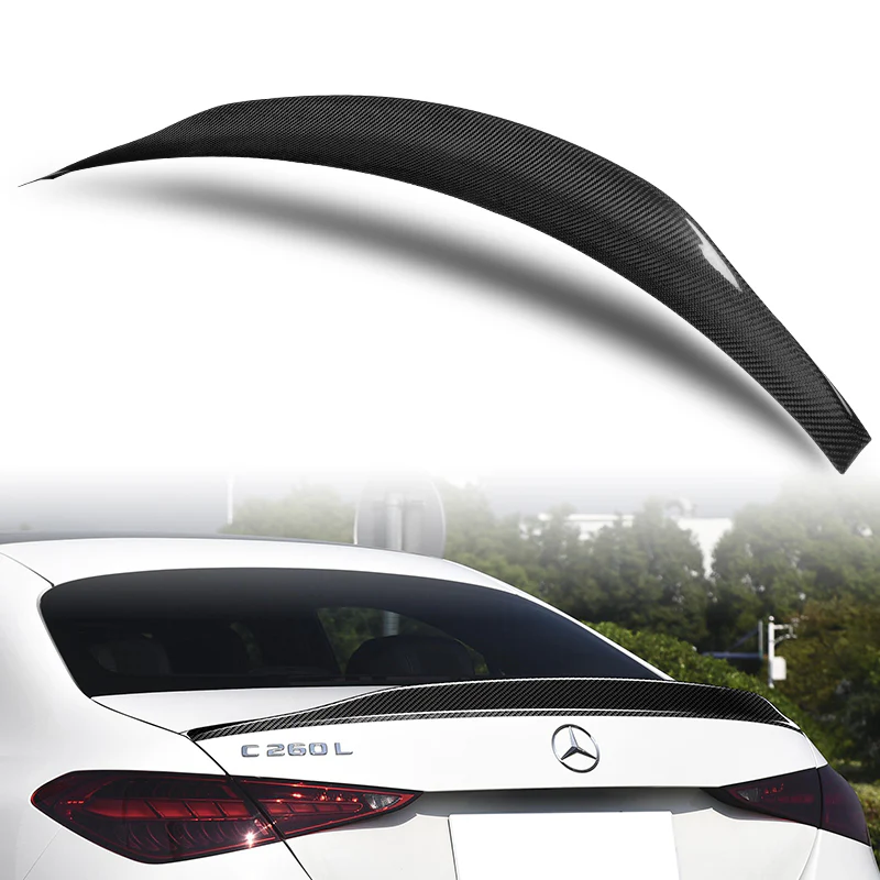 A-Style Rear Trunk Lip Duckbill Spoiler Wing For 2022-2024 Mercedes-Benz C-Class W206 4-DR / Sedan -Real Carbon Fiber - Image 7