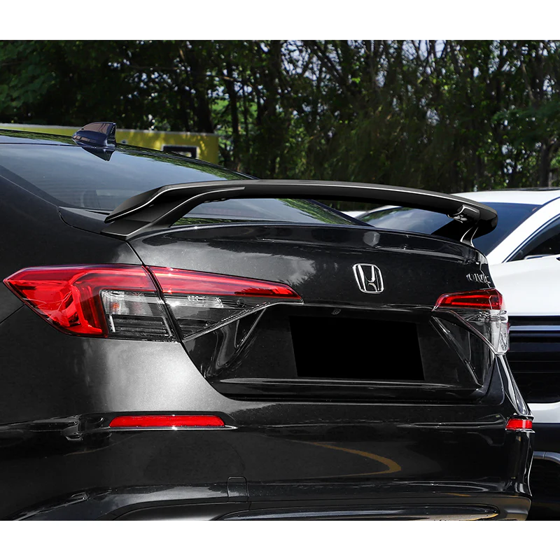HP-Style Rear Trunk Lip Spoiler Wing For 2022-2025 Honda Civic Sedan 4-DR -ABS Painted Black - Image 6