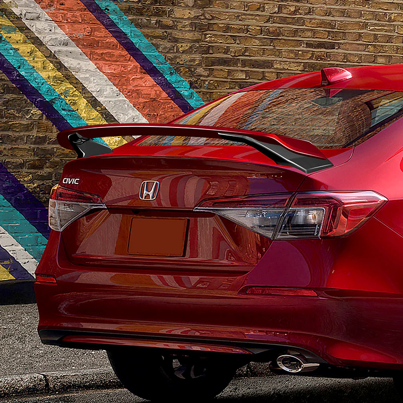 HP-Style Rear Trunk Lip Spoiler Wing For 2022-2025 Honda Civic Sedan 4-DR -ABS Painted Red - Image 8